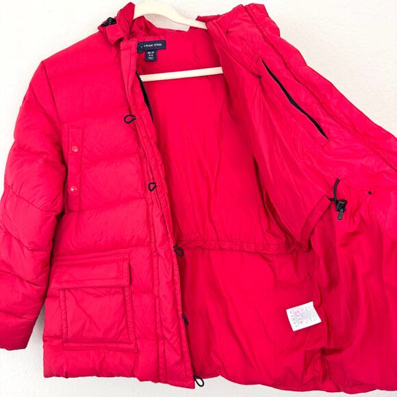 Lands' End Womens Down Feather Puffer Coat Jacket Size M P Winter Outdoor Red - Picture 5 of 9